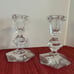 Beautiful Pair of Bohemian Crystal Candle Holders, Hollywood Regency Tablescape