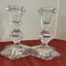 Beautiful Pair of Bohemian Crystal Candle Holders, Hollywood Regency Tablescape