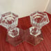 Beautiful Pair of Bohemian Crystal Candle Holders, Hollywood Regency Tablescape