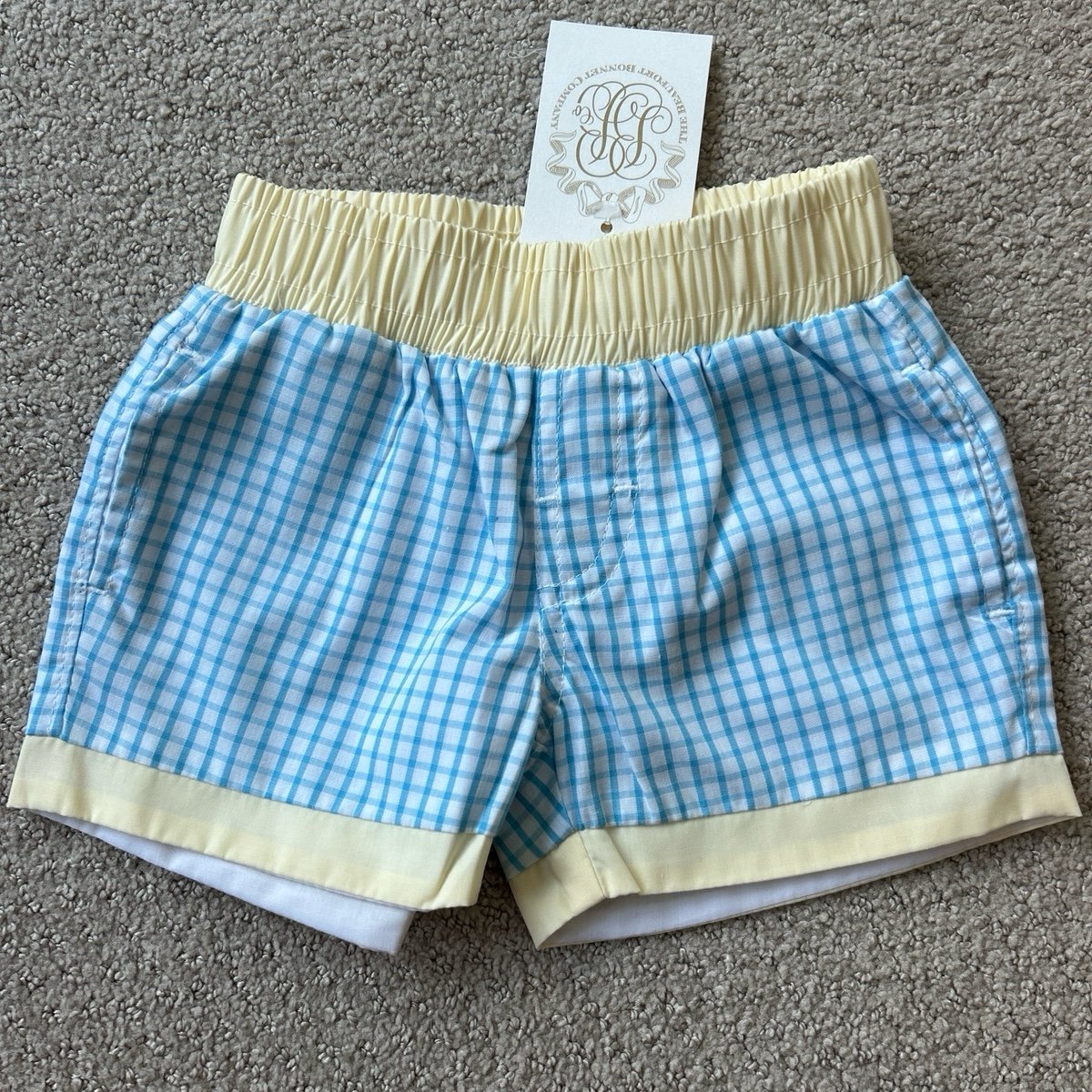 NWT Beaufort Bonnet Company Sheffield Shorts in blue windowpane