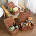 Woven Wicker Storage Basket Box with Lid & Lock Set of 3 Natural