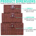Woven Wicker Storage Basket Box with Lid & Lock Set of 3 Natural