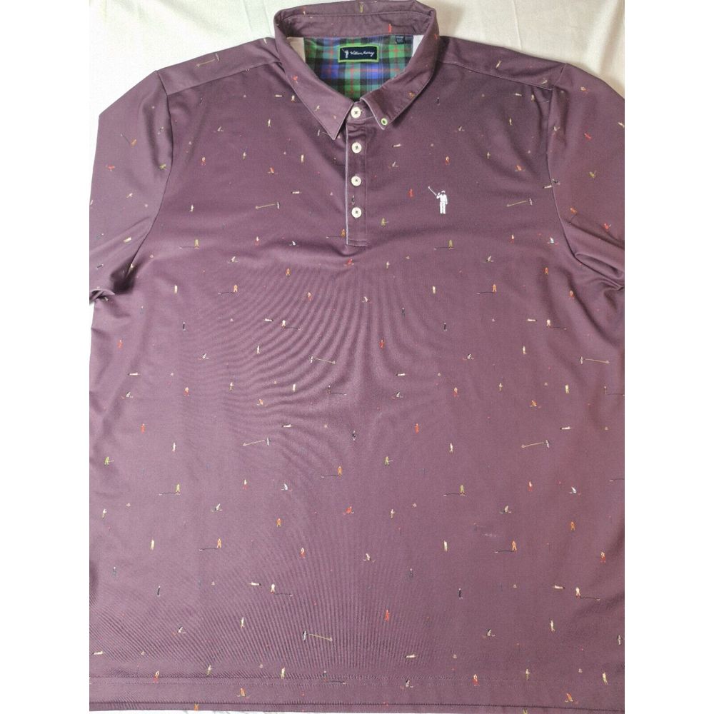 WILLIAM MURRAY Golf Polo Shirt Sz 3XL Burgundy Still Playing Around Stretch