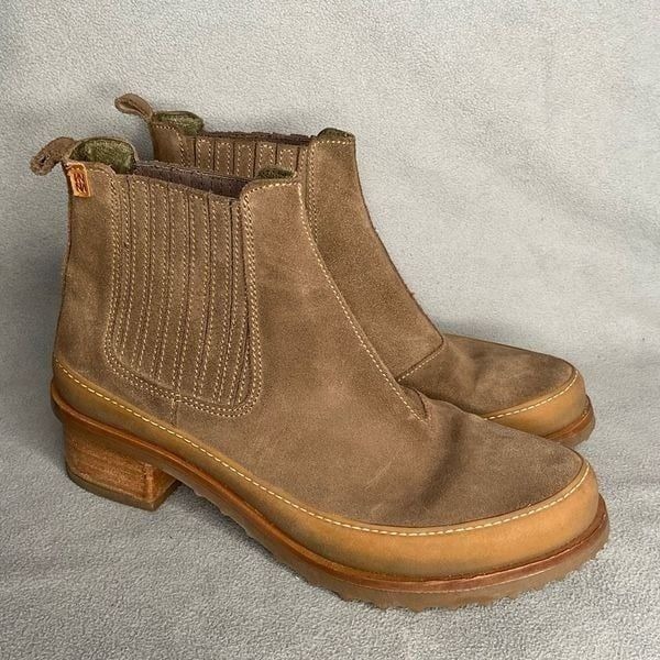 El Naturalista Womens Kentia Heeled Boot Shoes Taupe / Beige EU 41/ US 10