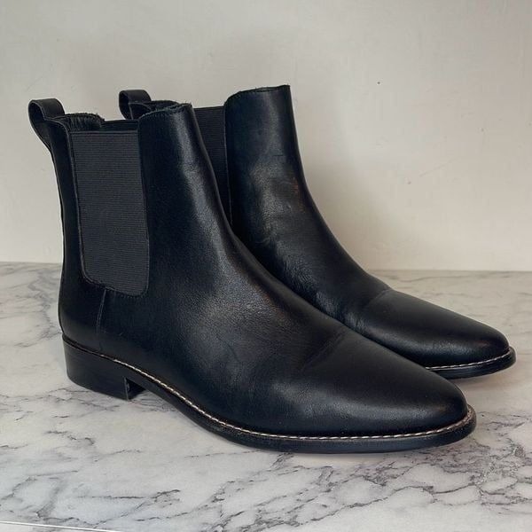 J. Crew Black Leather Chelsea Boot 7