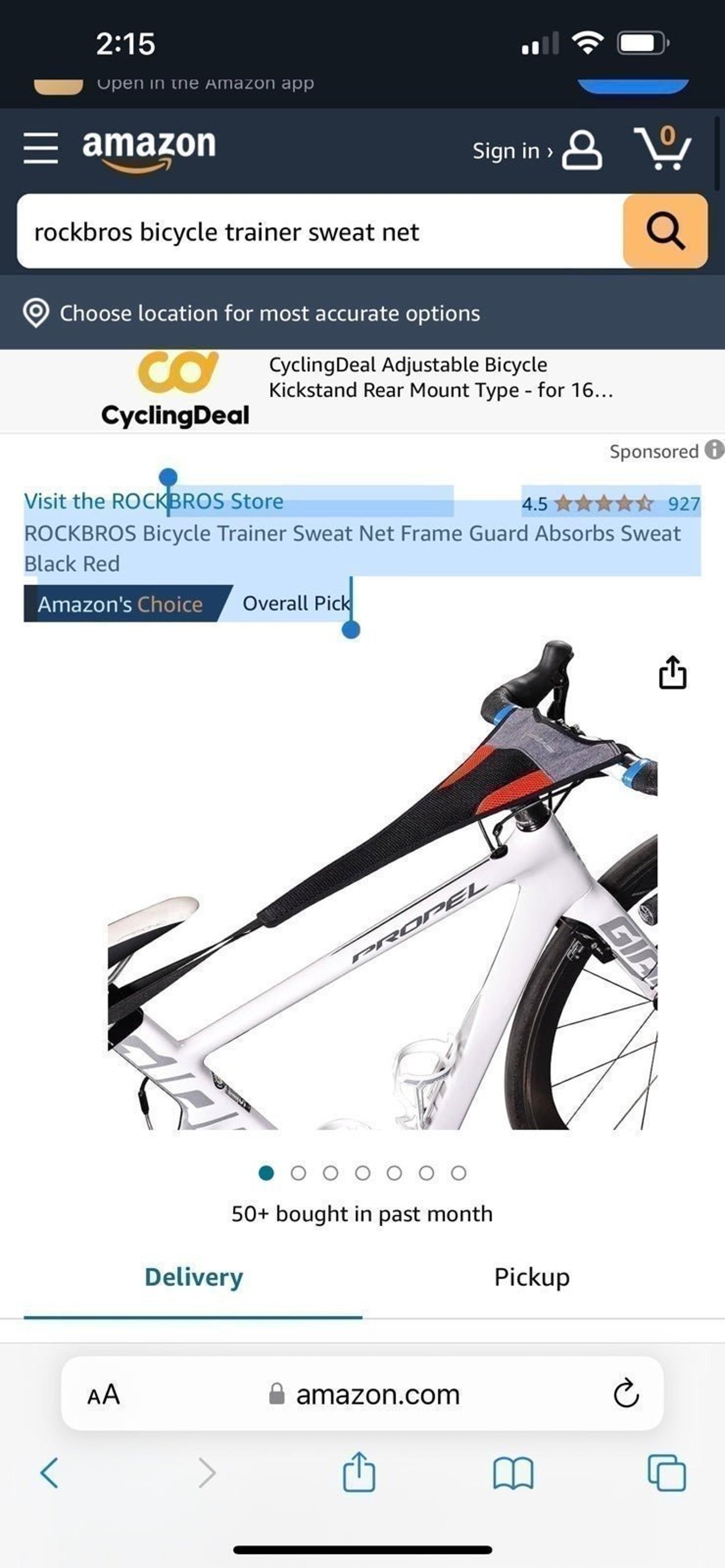 Bike sweat net
