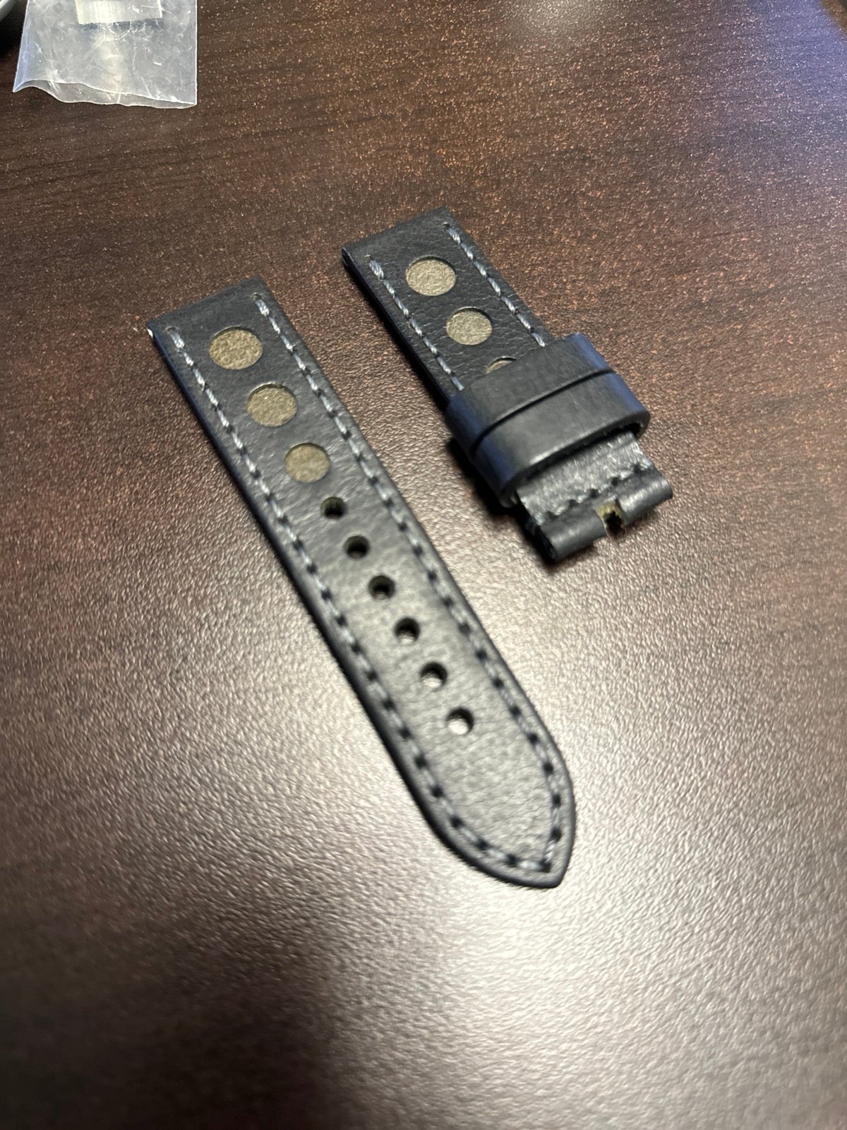 24mm handmade Genuine Leather Watch Strap - Black fit Panerai