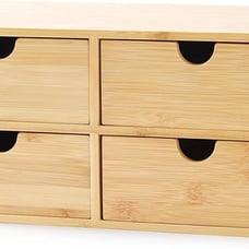 Bamboo Desk Organizer Mini Bamboo Desk Drawer Tabletop 100% Original