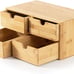 Bamboo Desk Organizer Mini Bamboo Desk Drawer Tabletop 100% Original