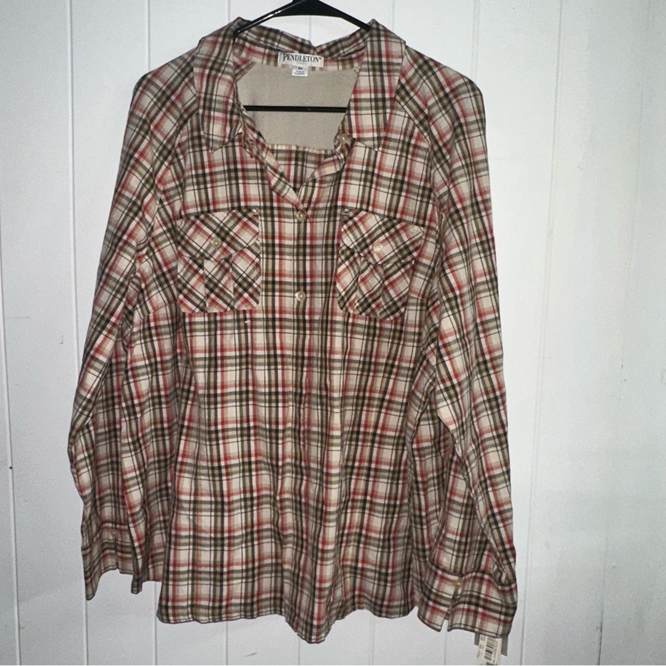 NWT Plaid Women's Pendleton Long Sleeve Button Down Size 3X