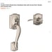 Camelot Satin Nickel Door Handleset Grip with Accent Door Handle and Camelot Tri