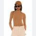 Superdown Revolve Zoie Mesh Bodysuit in Toffee Brown Shimmer Size Small