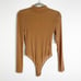 Superdown Revolve Zoie Mesh Bodysuit in Toffee Brown Shimmer Size Small