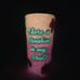 25oz Pink and Orange Tropical Theme Sunshine Glow in The Dark Glitter Tumbler