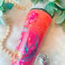 25oz Pink and Orange Tropical Theme Sunshine Glow in The Dark Glitter Tumbler