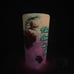 25oz Pink and Orange Tropical Theme Sunshine Glow in The Dark Glitter Tumbler