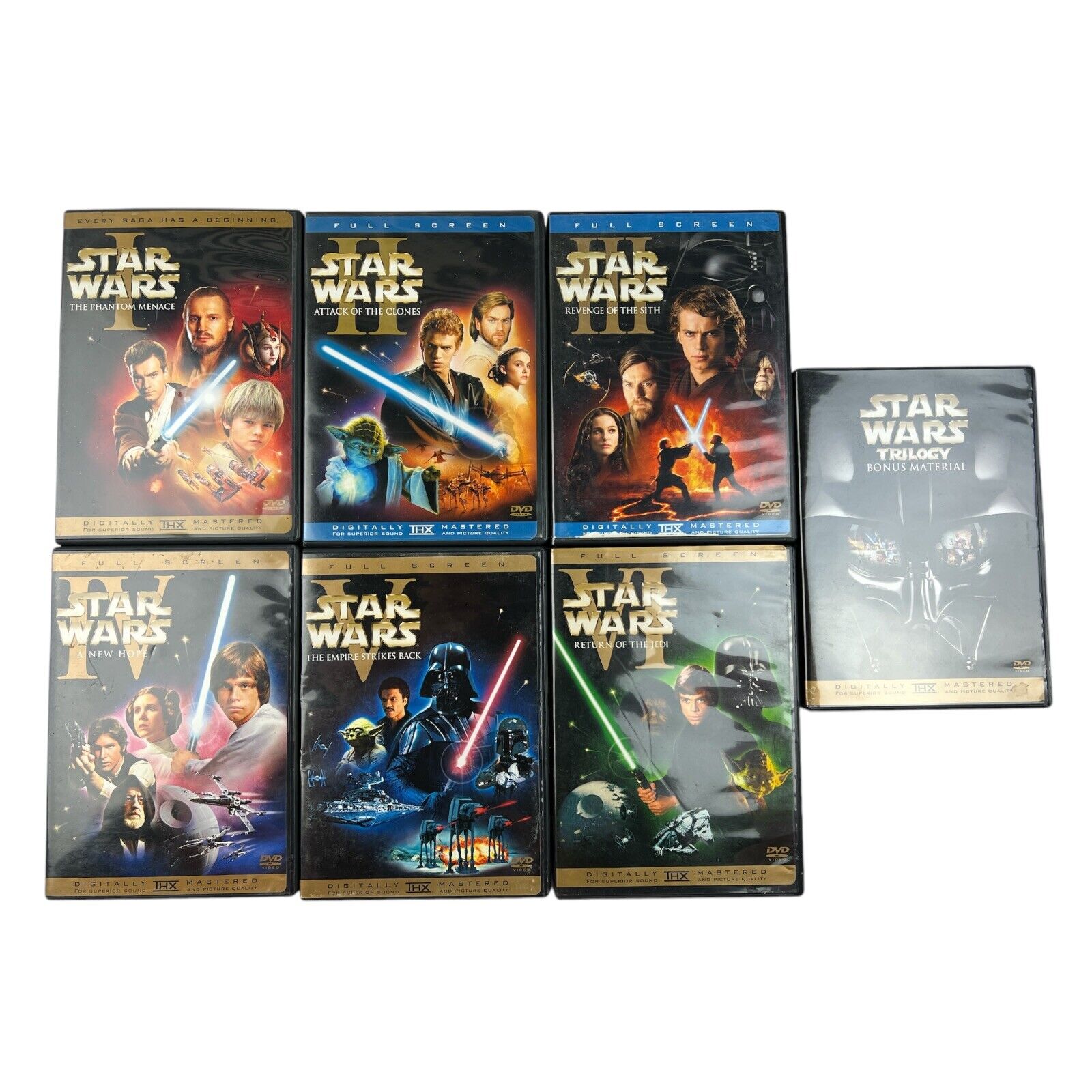 STAR WARS I-VI Phantom Menace-Return of the Jedi Complete 1-6 DVD Set Bonus Disc
