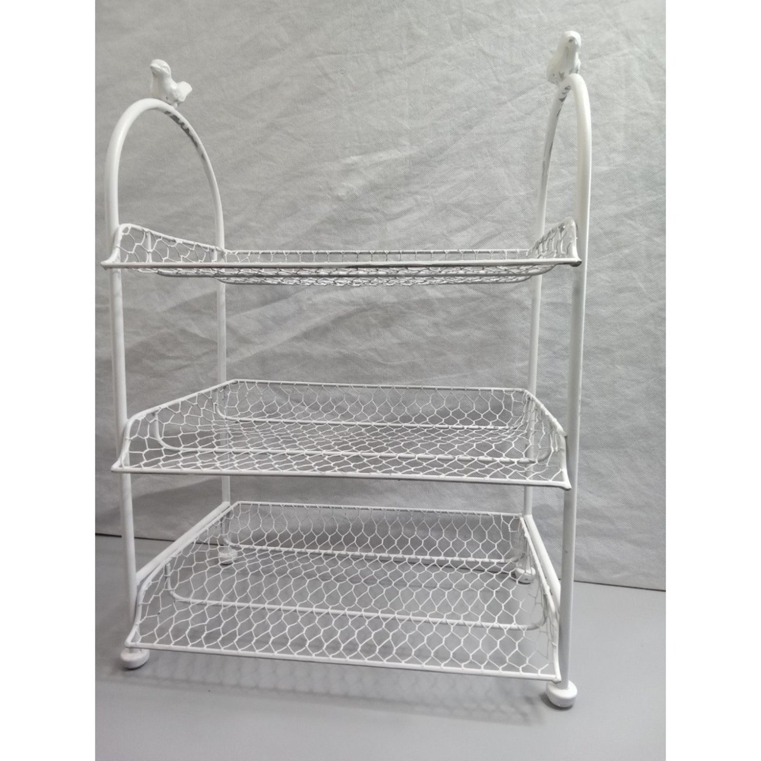 Wire Shelf White Birds Chicken Wire