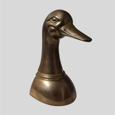 Vintage Leonard Brass Goose Duck Head Paperweight 6 Mid Century Bookend Figurin