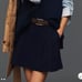 Anthropologie Navy Blue Pleated Mini Skirt/Skort NEW Size 16