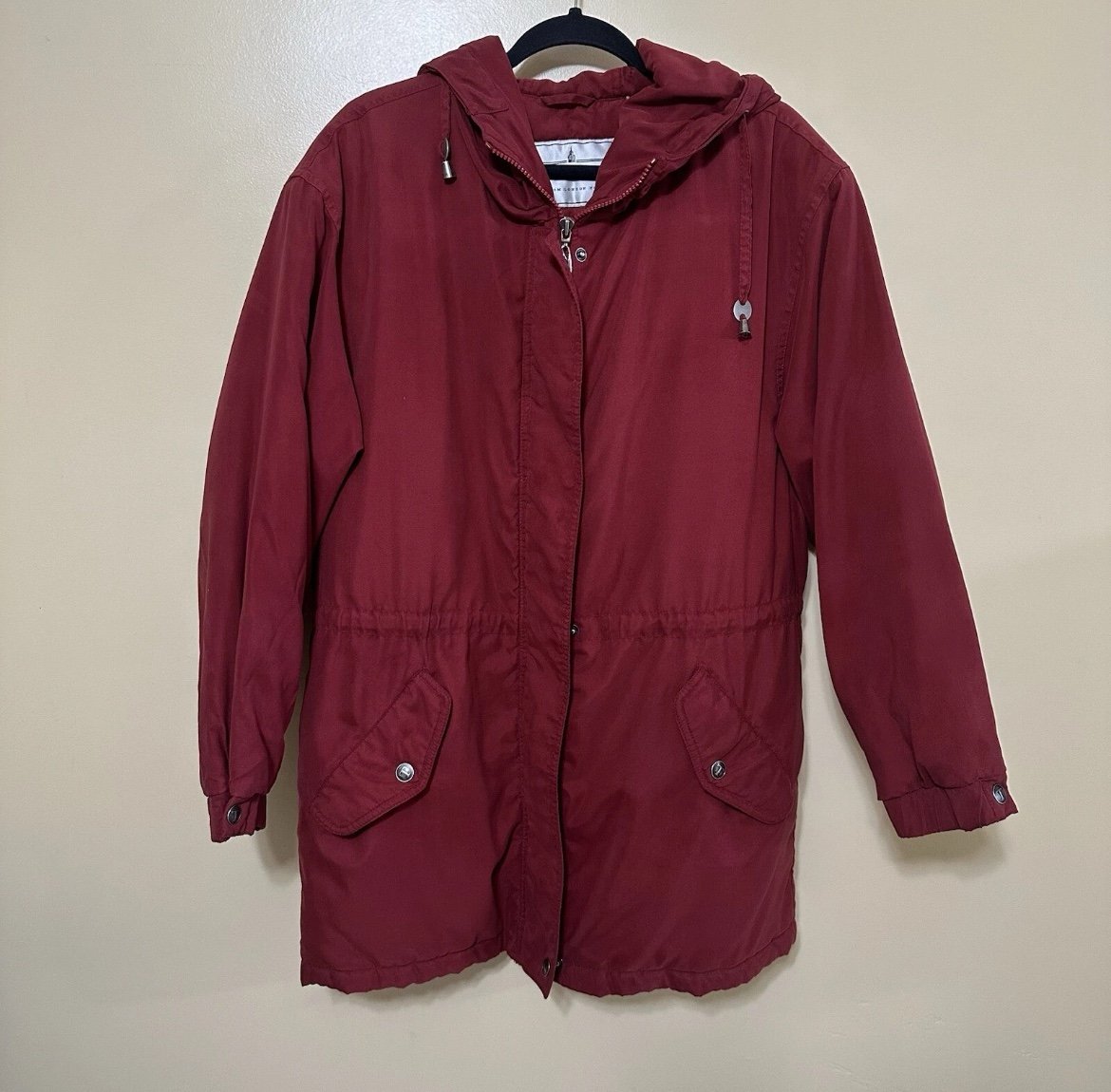 Towne by London Fog Red Women's Medium Full Zip Softshell Coat Jacket