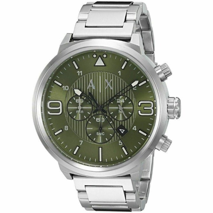 Armani Exchange Watch Green Grey Silver