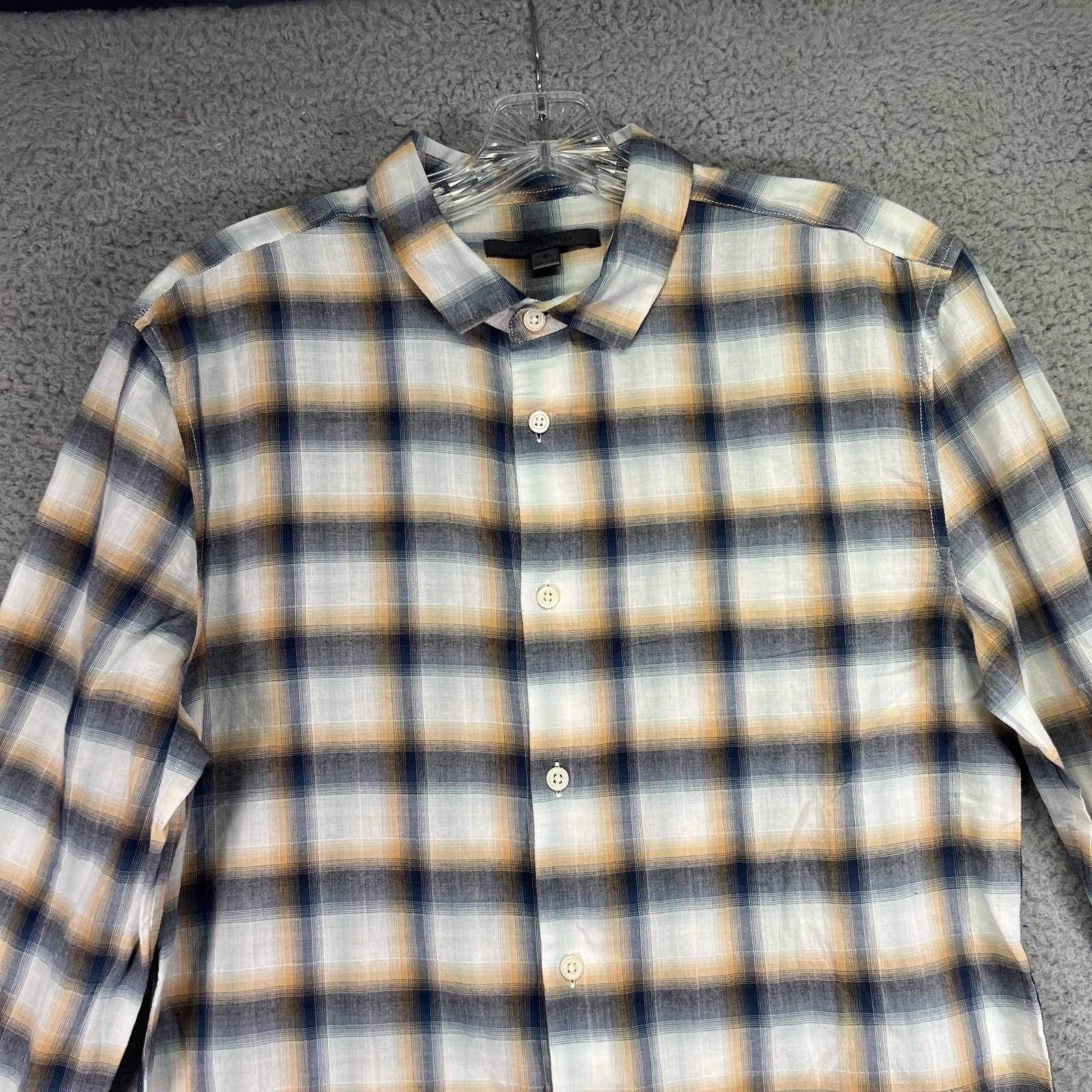 John Varvatos Shirt Mens Small Multicolor Plaid Button Up Long Sleeve Casual