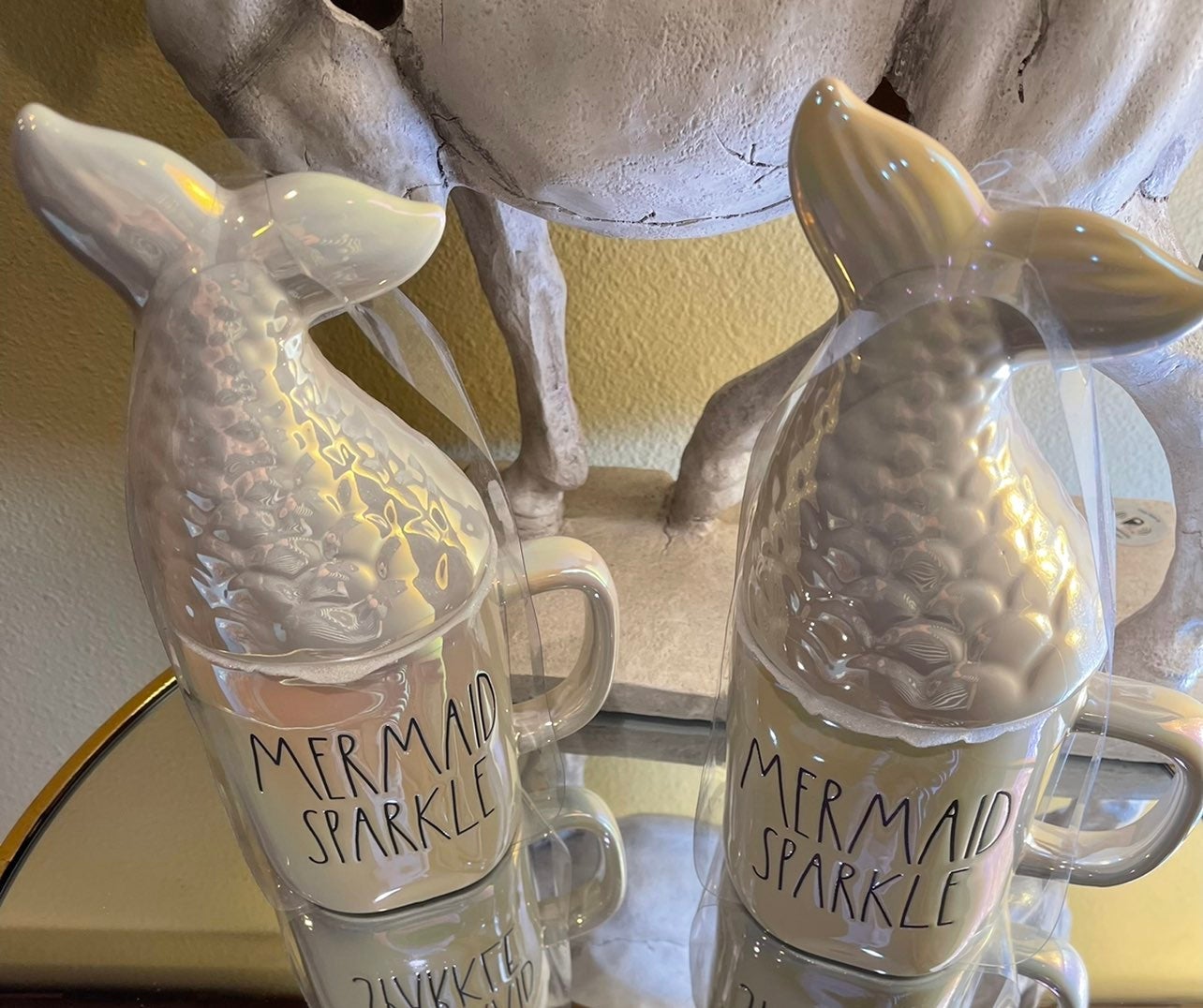 Mermaid Sparkle iridescent Mugs / Set of Two