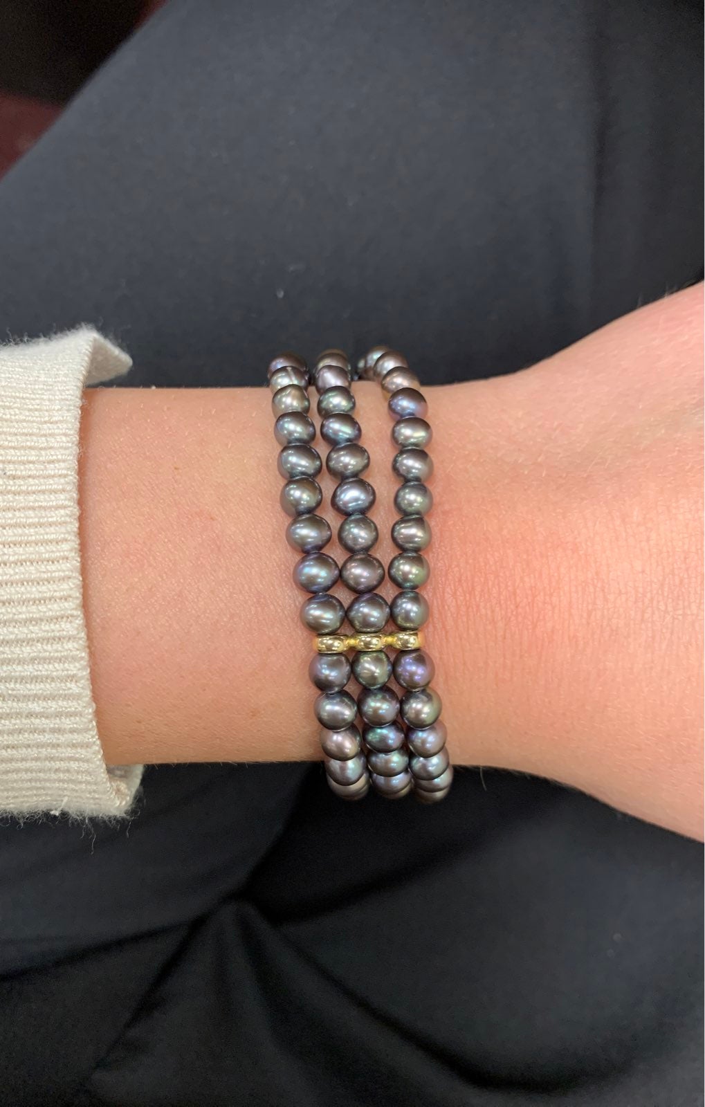 14k yellow gold pearl bracelet