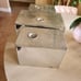 Vintage Chrome canister set 3 boxes lightweight metal tin hoosier storage