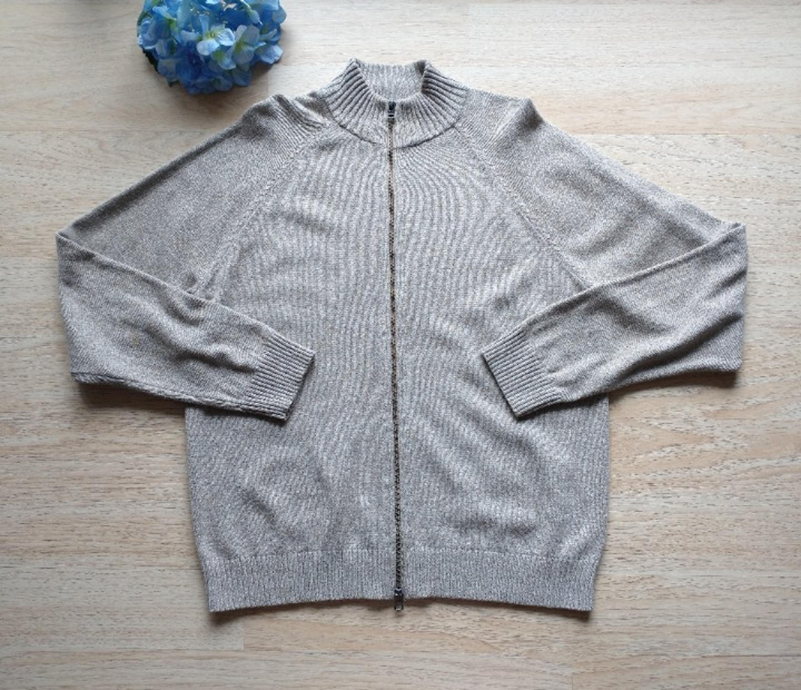 Theory Eston ZT Cardigan Sweater Full Zip Brown Cotton Wool Blend Men Sz.XXL