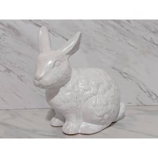 Unknown Brand Vintage White Ceramic Terra Cotta Glazed Rabbit Figurine