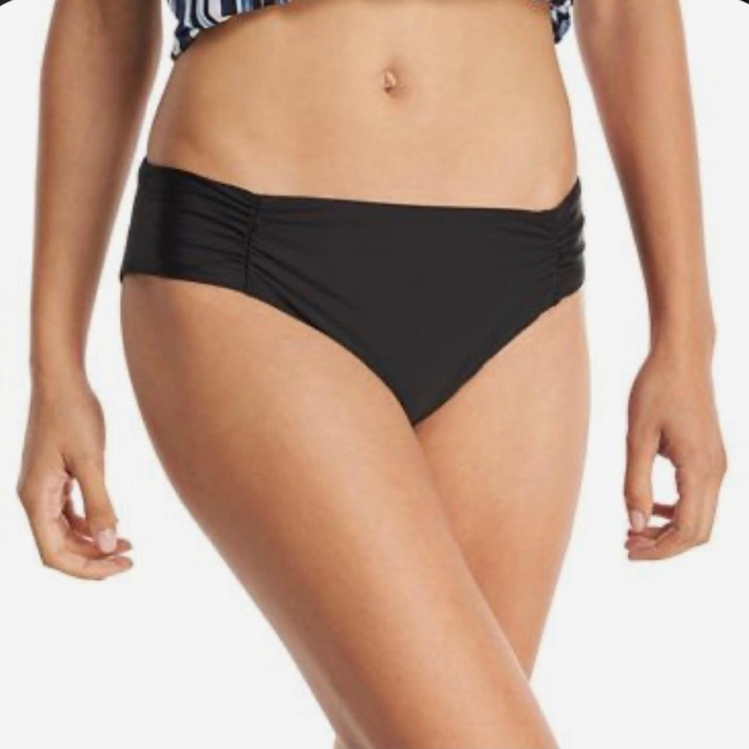 Athena Side Shirred Black Hipster Bikini Bottoms NWT Size 24W