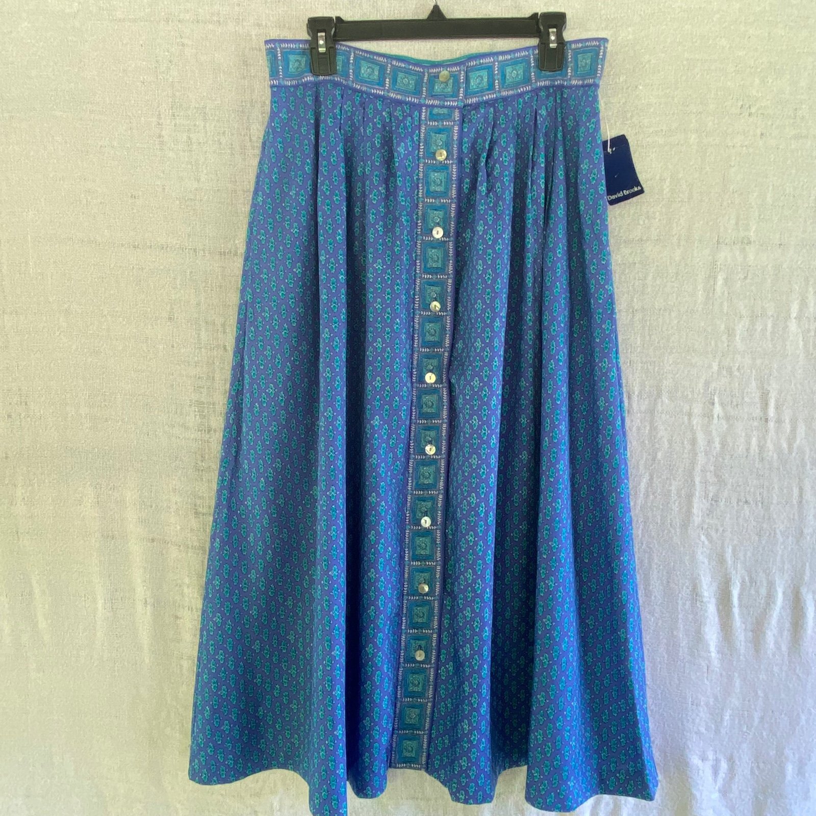 NWT David Brooks Front Button Vintage 80s Skirt