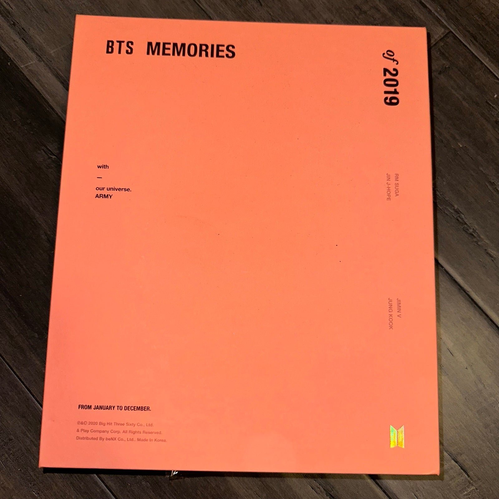 Jin Official Photocard BTS Memories Of 2019 DVD Weverse Shop