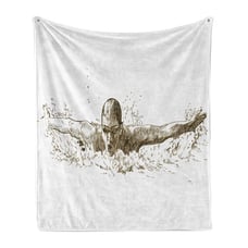 Olympics Swimming Ambesonne Black White Art Soft Flannel Fleece Throw Blanket Pl
