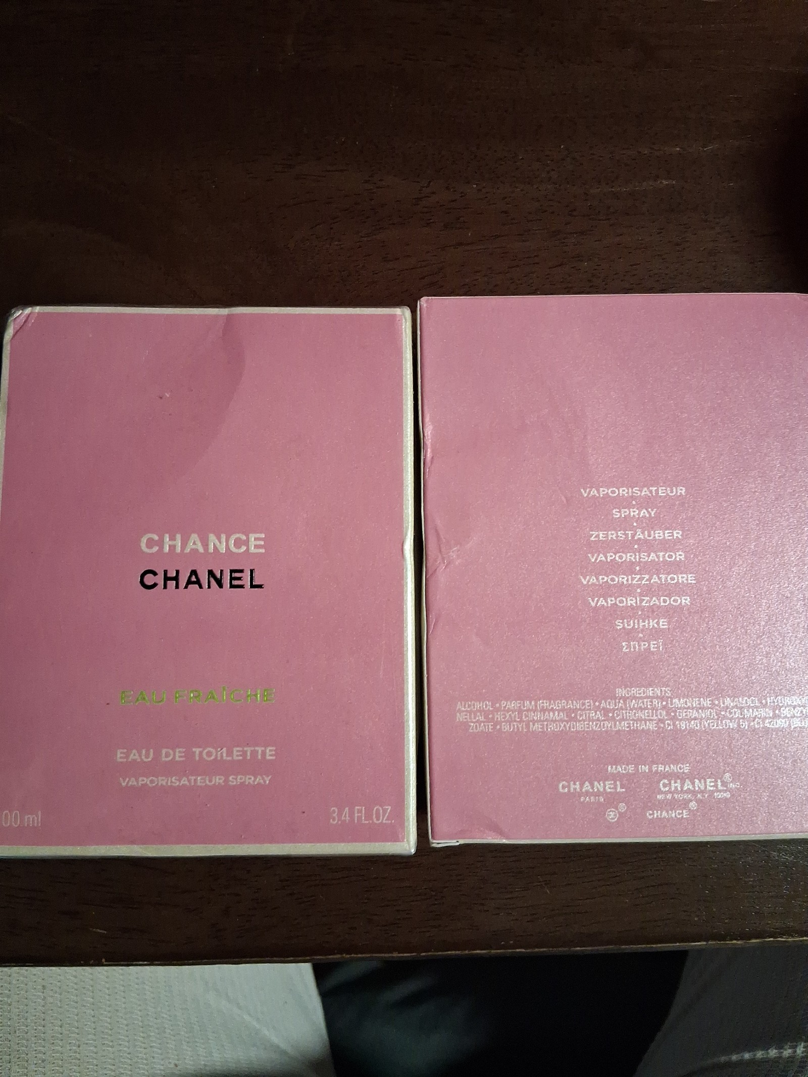 CHANEL CHANCE CHANEL AUTHENTIC EAU FRAICHE EAU DE TOILETTE PARFUM 100 ML BOXED