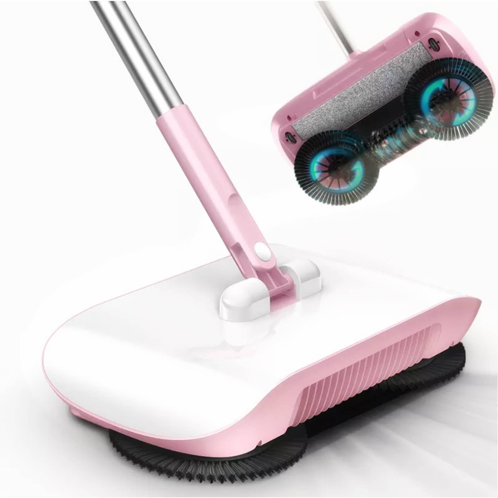 PINK PUSH SWEEPER MOP SPIRAL FLOOR CLEANER