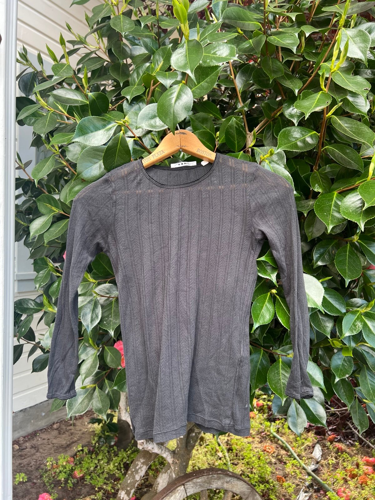 Doen Pointelle 3/4 Sleeve Top