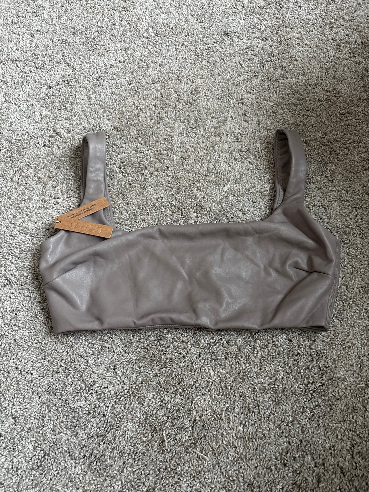 Skims leather bralette