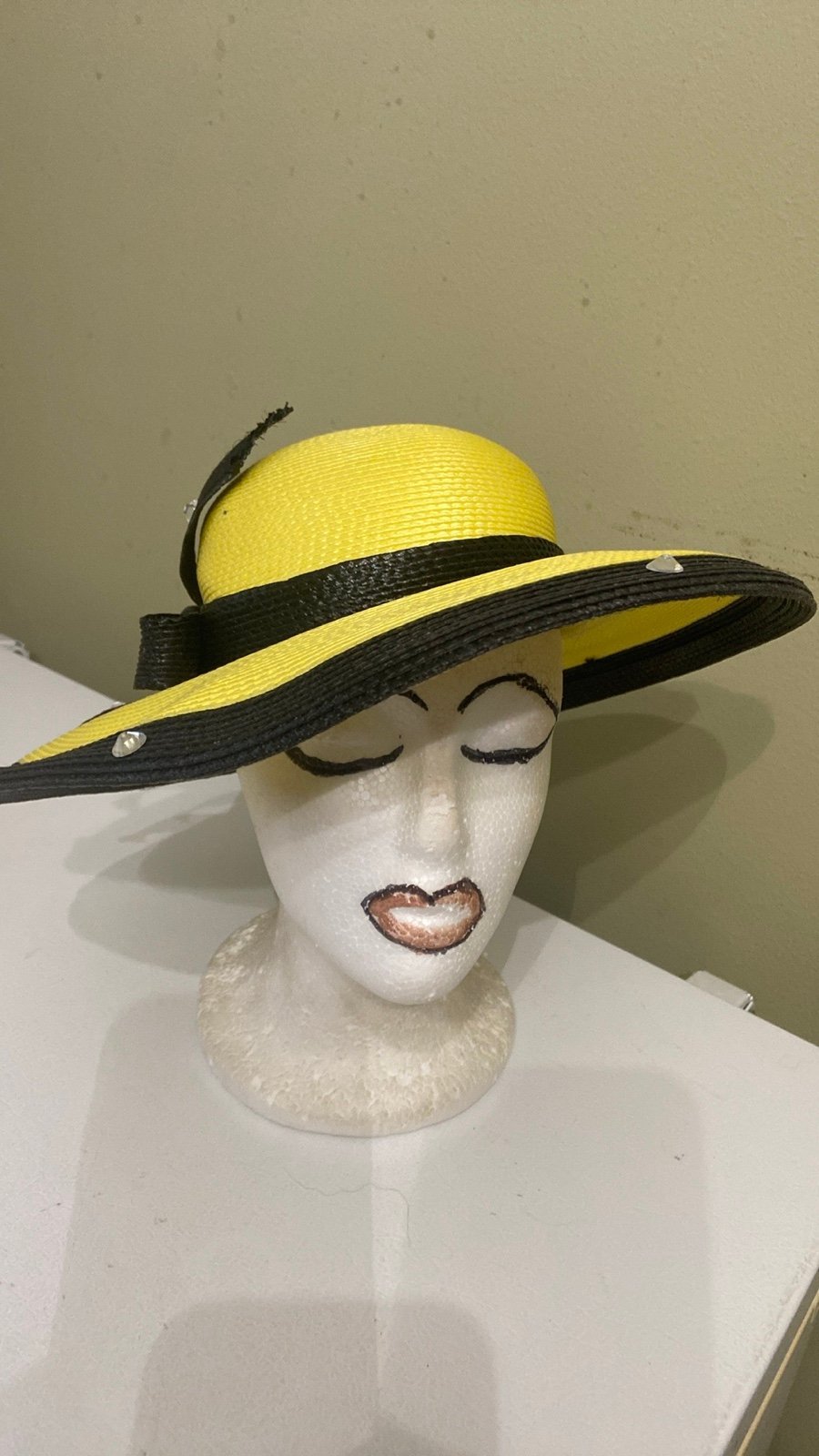Classy Yellow and Black Hat by Sylvia