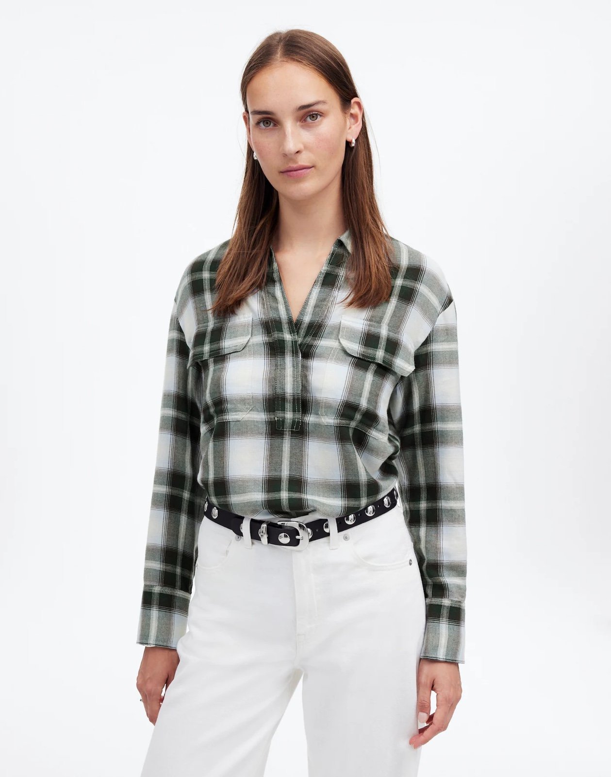 Madewell plaid popover shirt