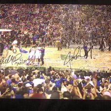 ANTHONY DAVIS JOHN CALIPARI DUAL SIGNED 16x20 PHOTO 2012 NATL CHAMPS MOP INSCRIP