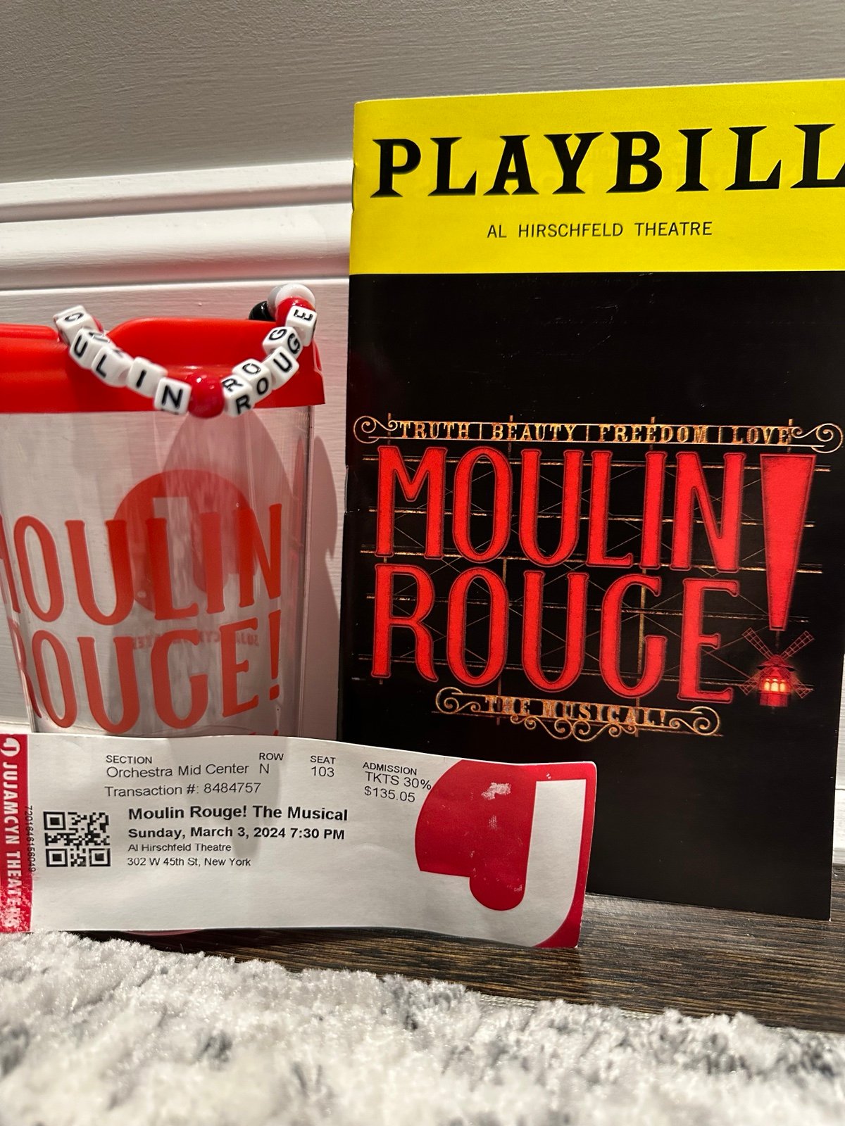 Moulin Rouge Broadway Playbill and Cup Bundle