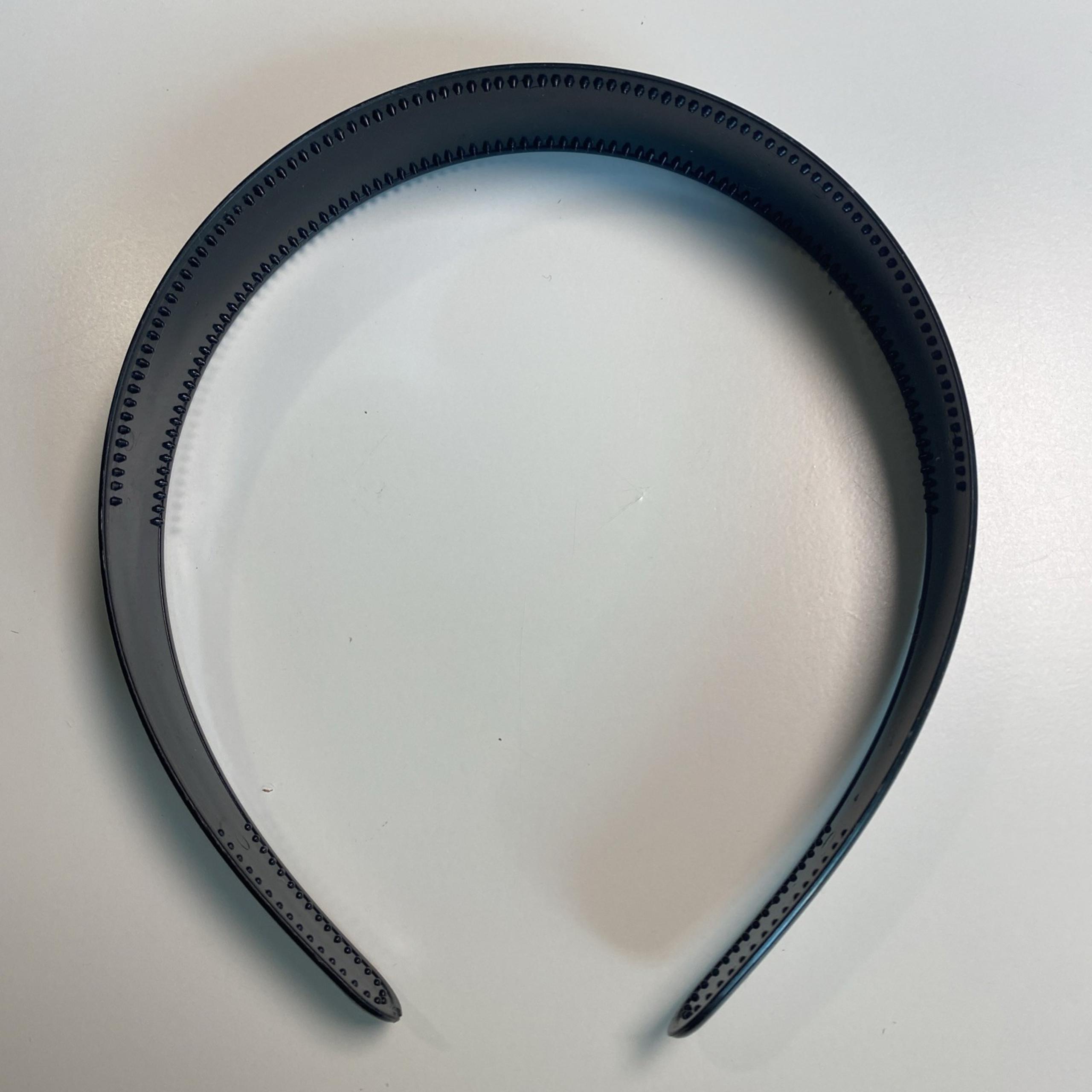 9ct Bulk Plain Black 1" Craft Plastic Headbands for Women's DIY Hair Accessories