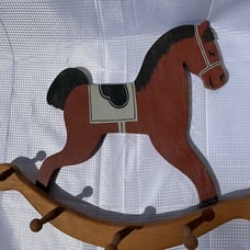 Folk Art Rocking Horse Coat Hanger Children's