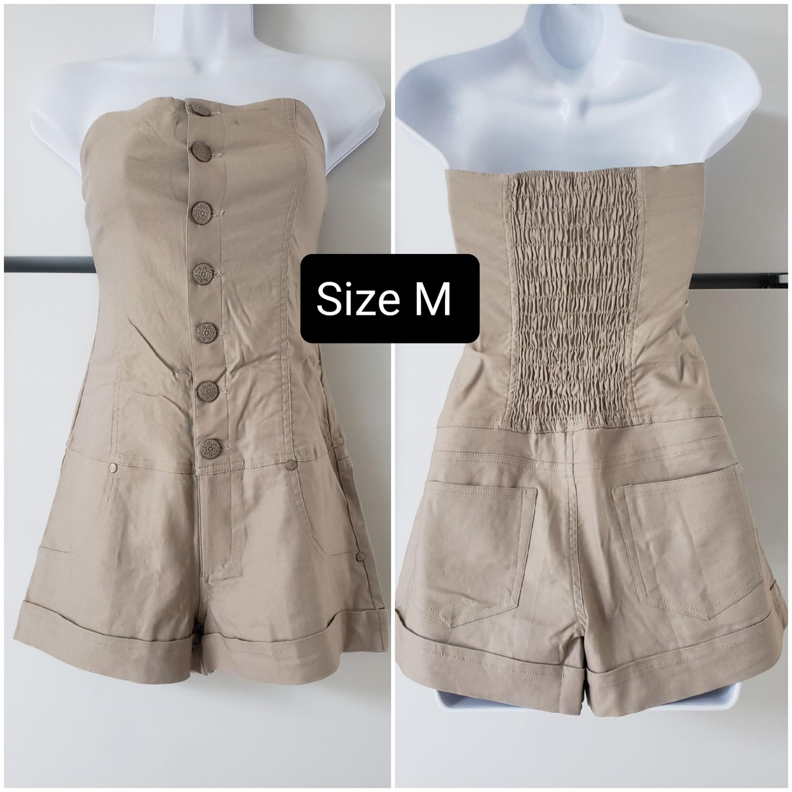 Body Central Women's Fashion Corset Romper Khaki Color Stretchy Size M New