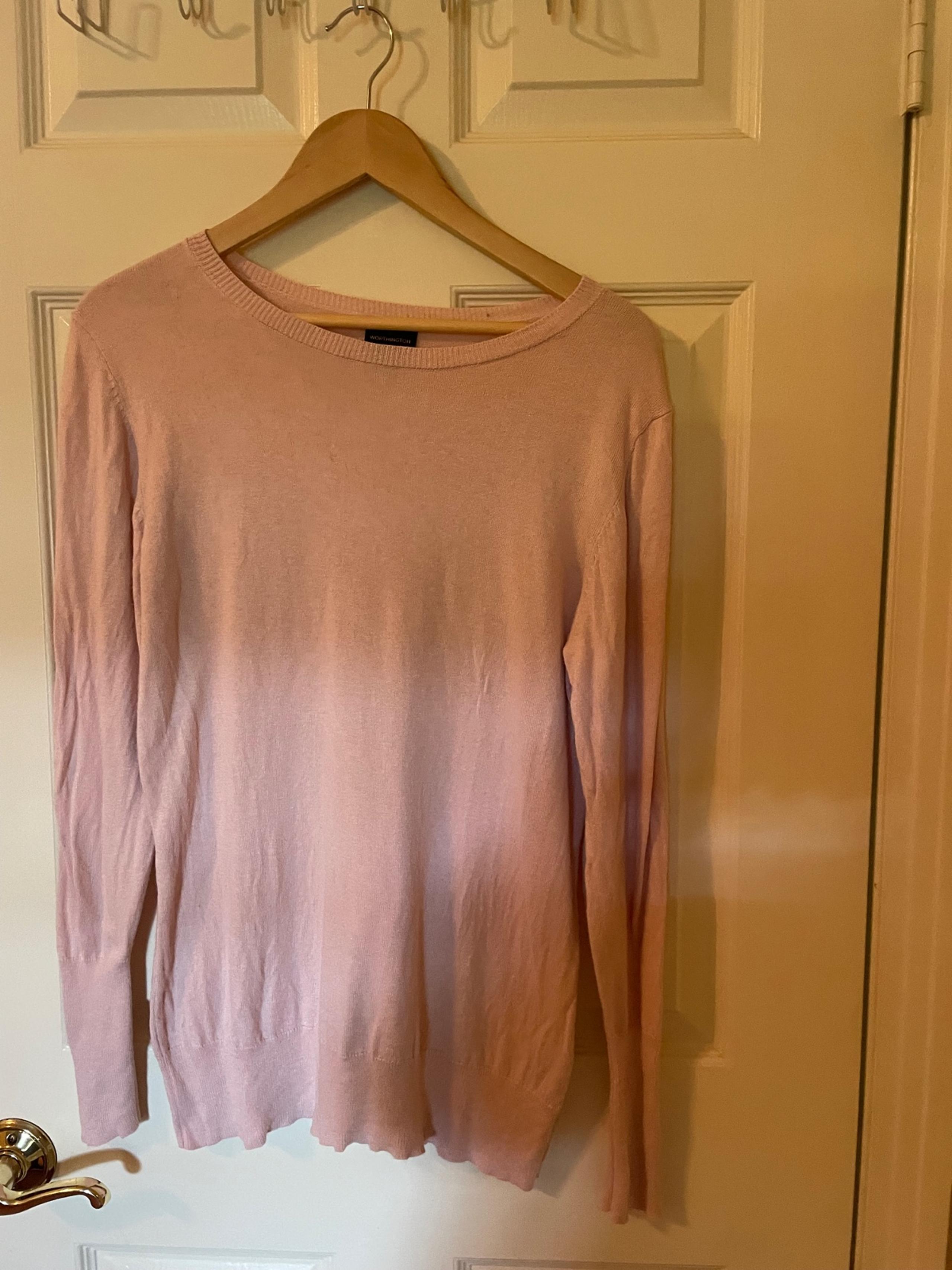 Worthington  Pink Crew Neck Sweater women’s Large   Worthington Crew Neck