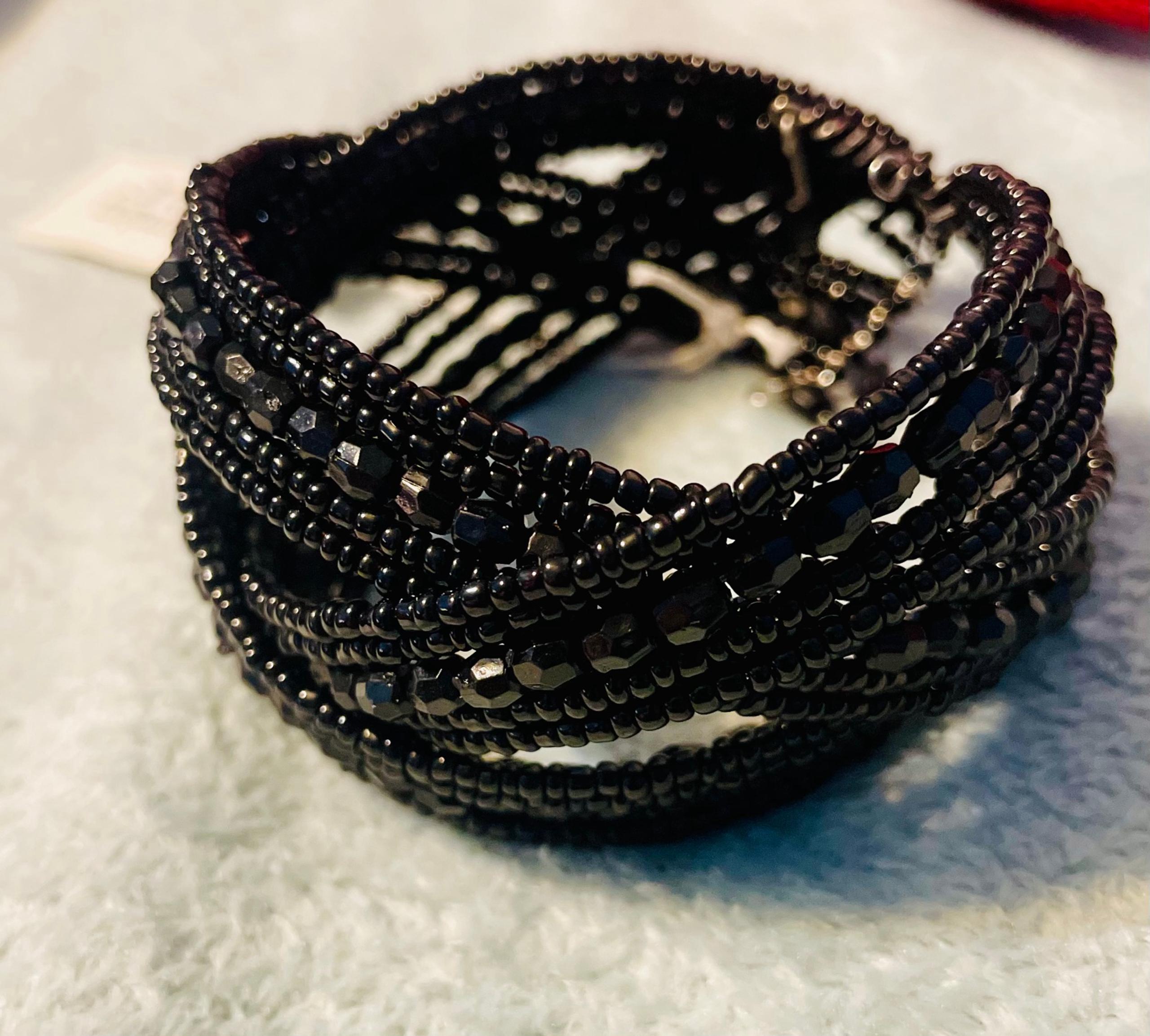 Charlotte Russe black beaded bracelet new
