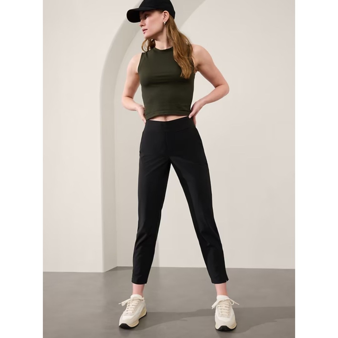 Athleta Brooklyn Mid Rise Ankle Pants Black 16 EUC